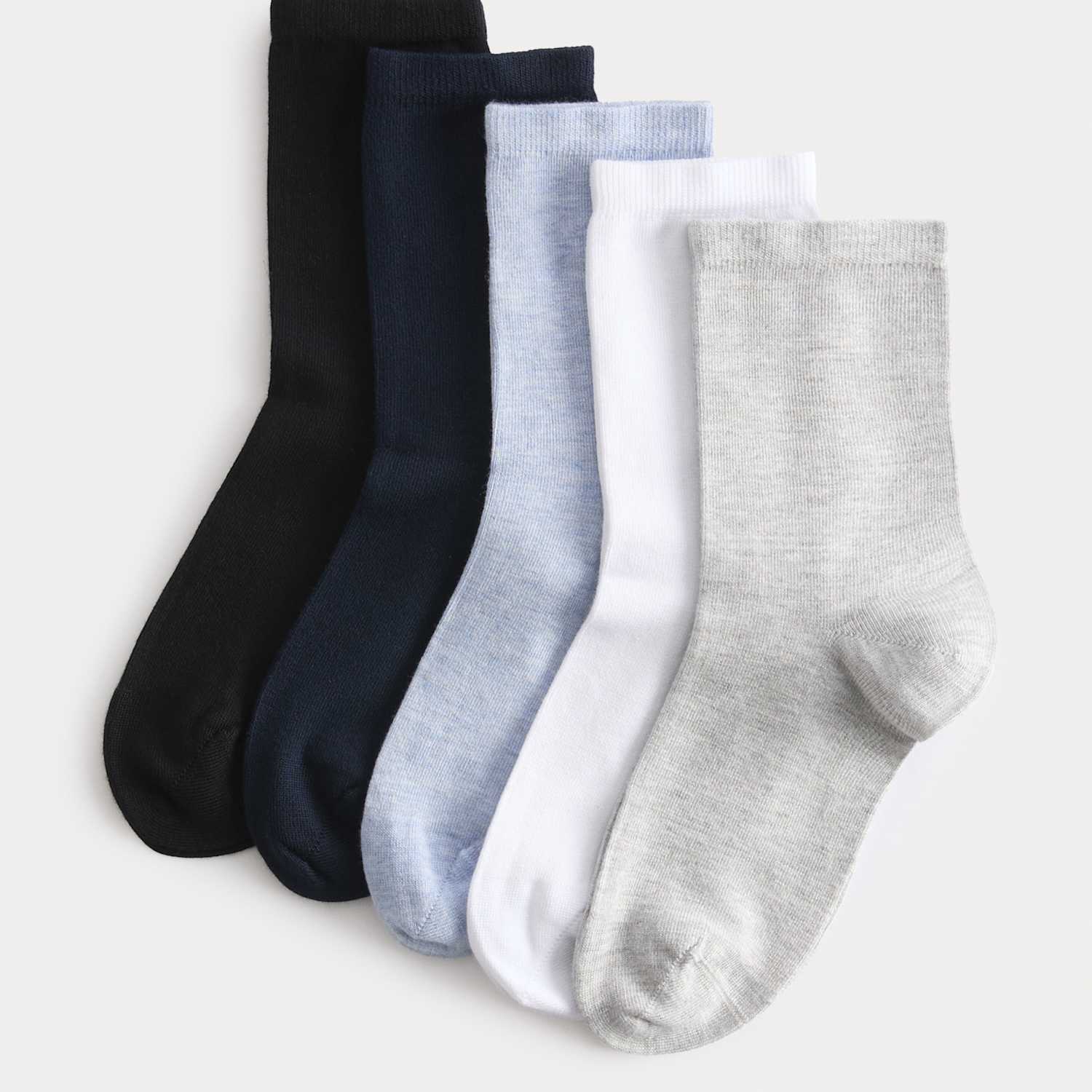 M&S Women's 5 Pack Supersoft Ankle High Socks - 3-5 - Blue Mix
