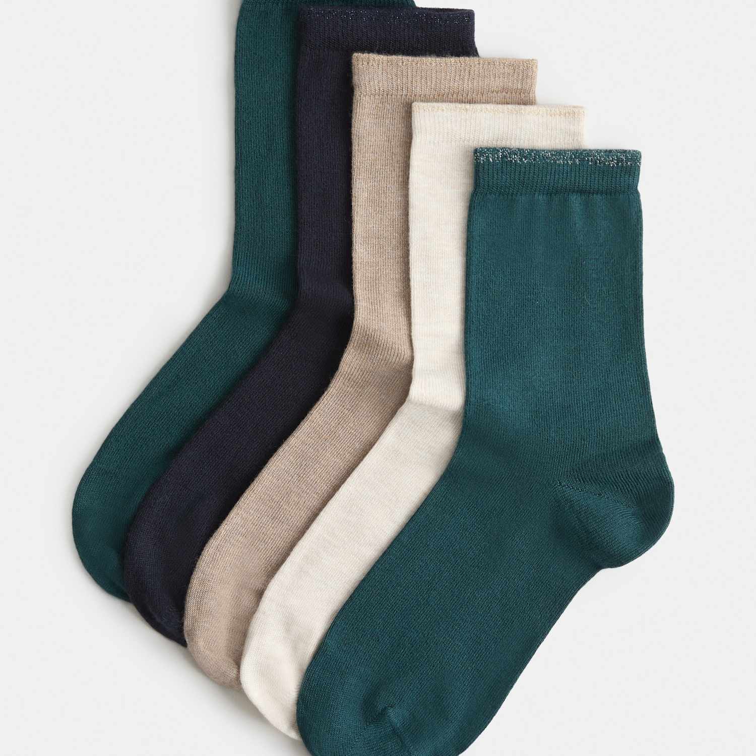 M&S Women's 5 Pack Supersoft Sparkle Socks - 3-5 - Green Mix