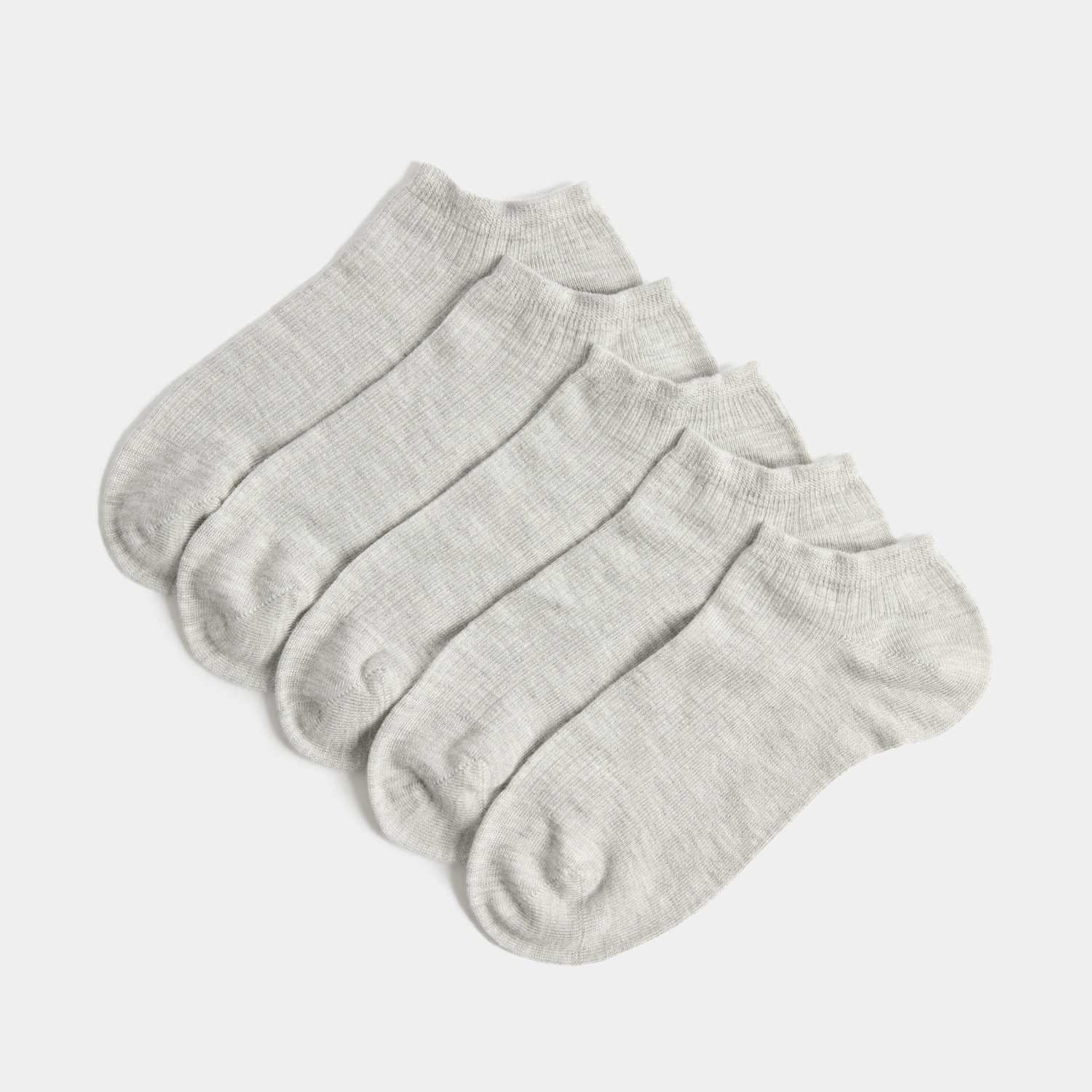 M&S Women's 5 Pack Supersoft Trainer Liners - 3-5 - Grey Mix