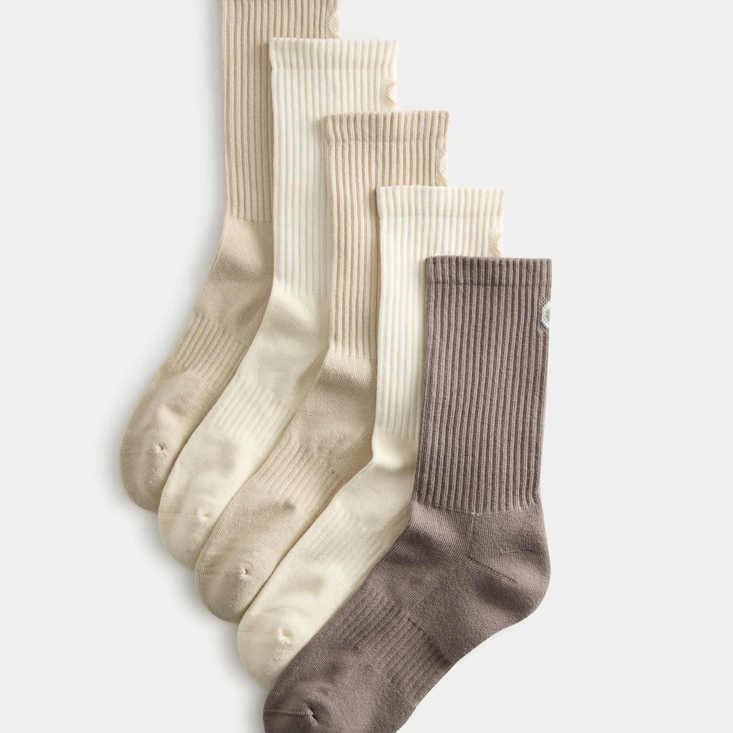 Goodmove Women's 5 Pack Cotton Rich Cushioned Crew Socks - 3-5 - Brown Mix