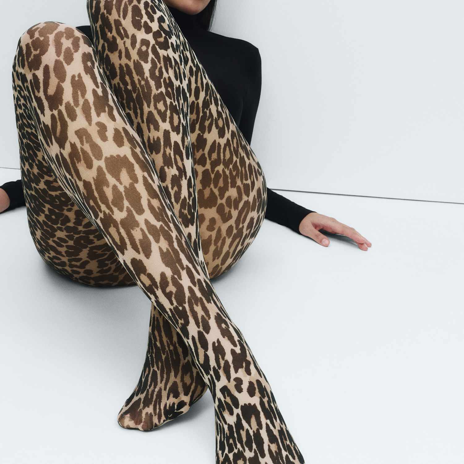 M&S Women's Animal Print Sheer Tights - Extra Large - Brown Mix