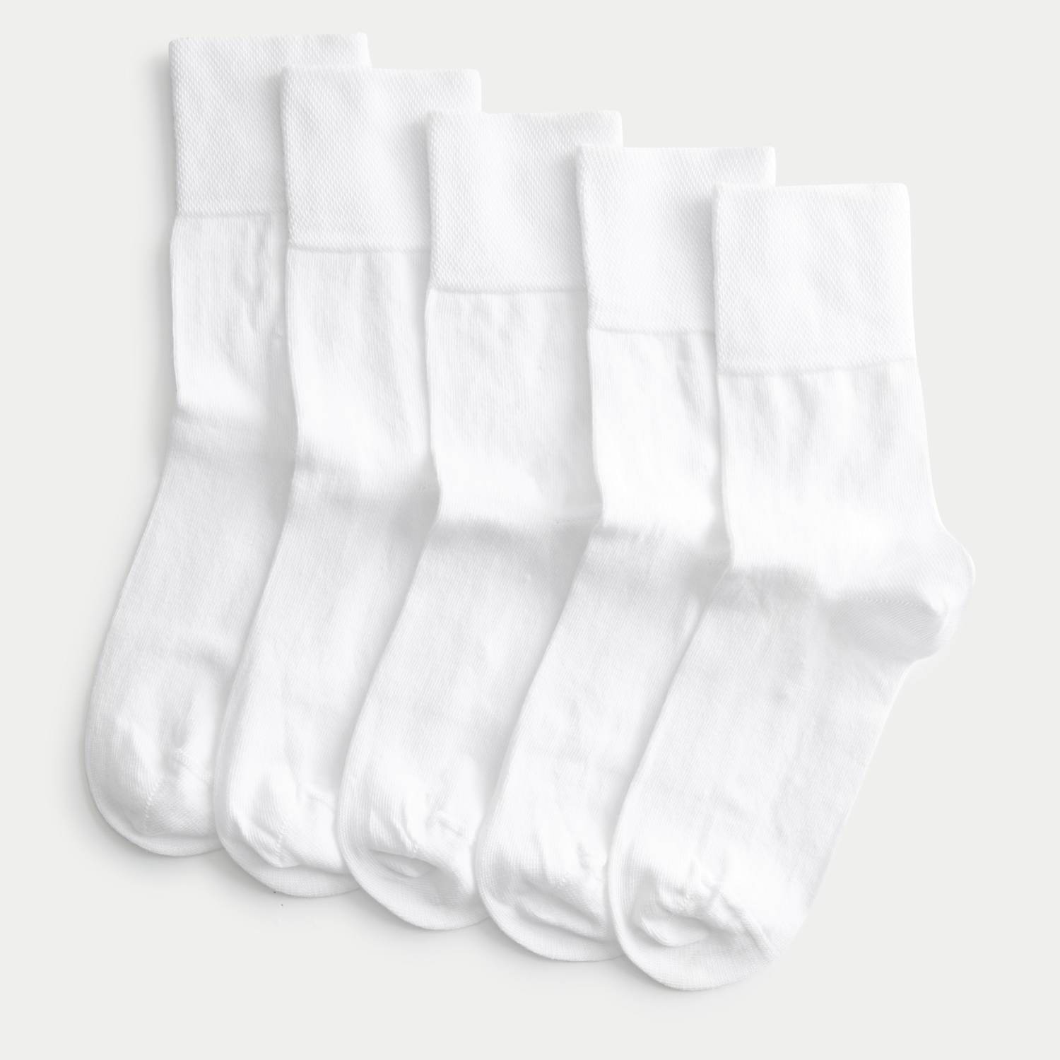 M&S Women's 5 Pack Cotton Rich Soft Top Ankle High Socks - 3-5 - White