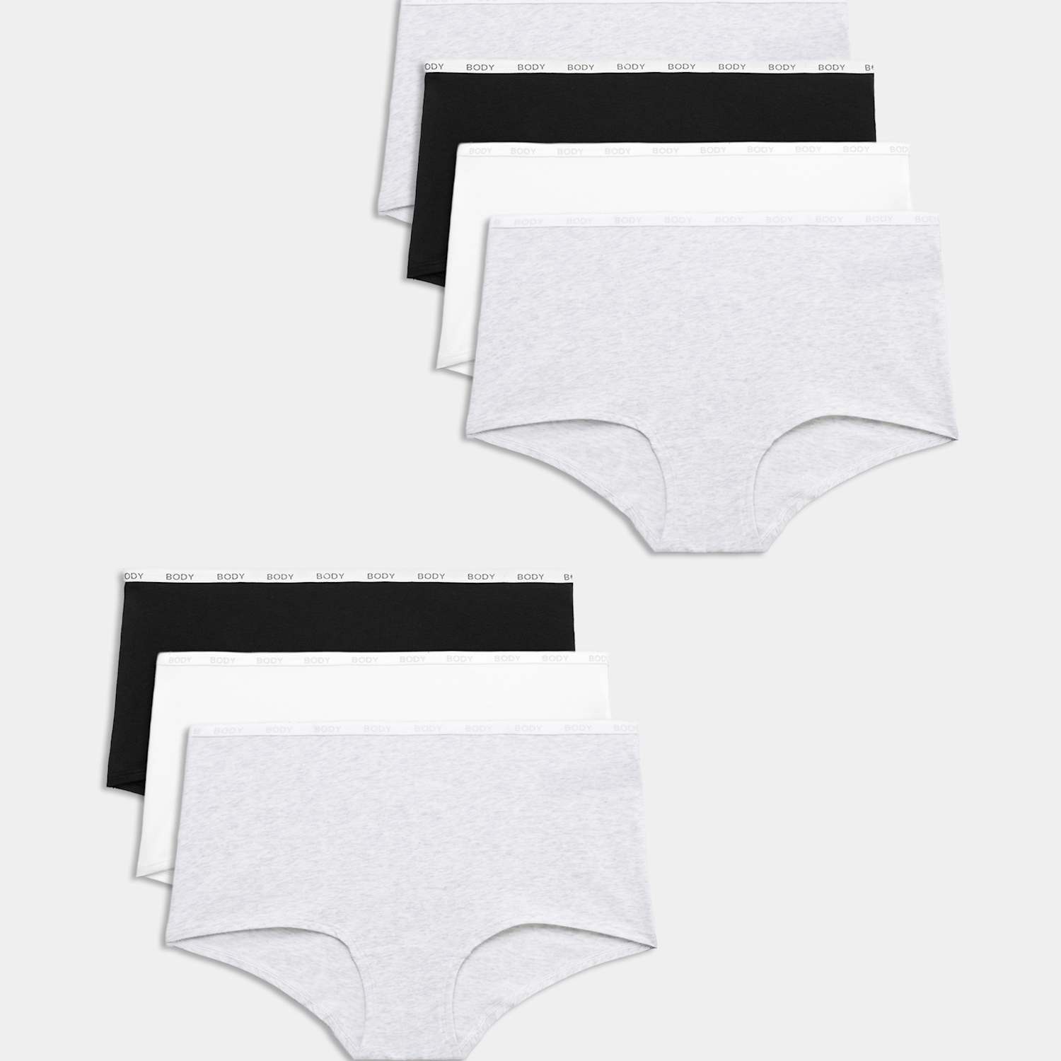 M&S Women's 7 Pack Cotton Rich High Rise Knicker Shorts - 22 - Grey Mix