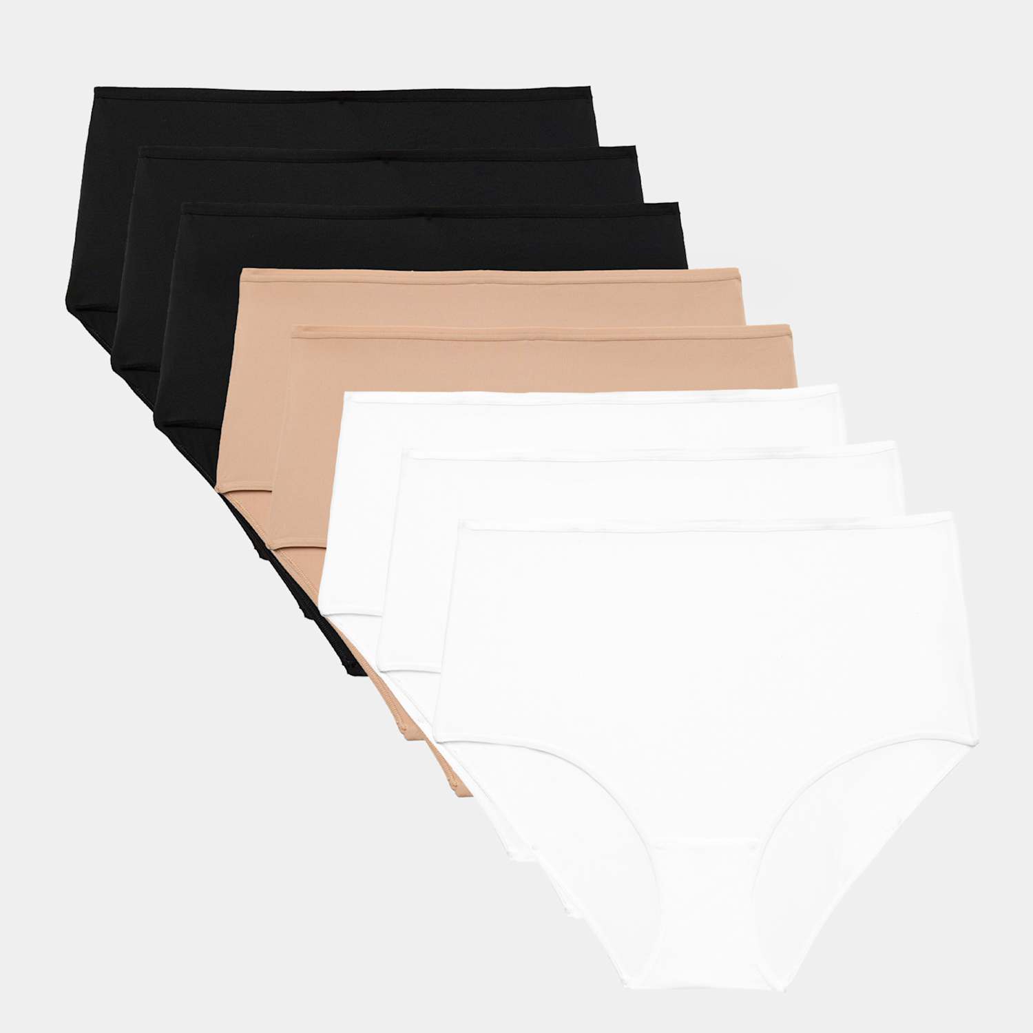 M&S Women's 7 Pack Microfibre Full Briefs - 18 - White Mix