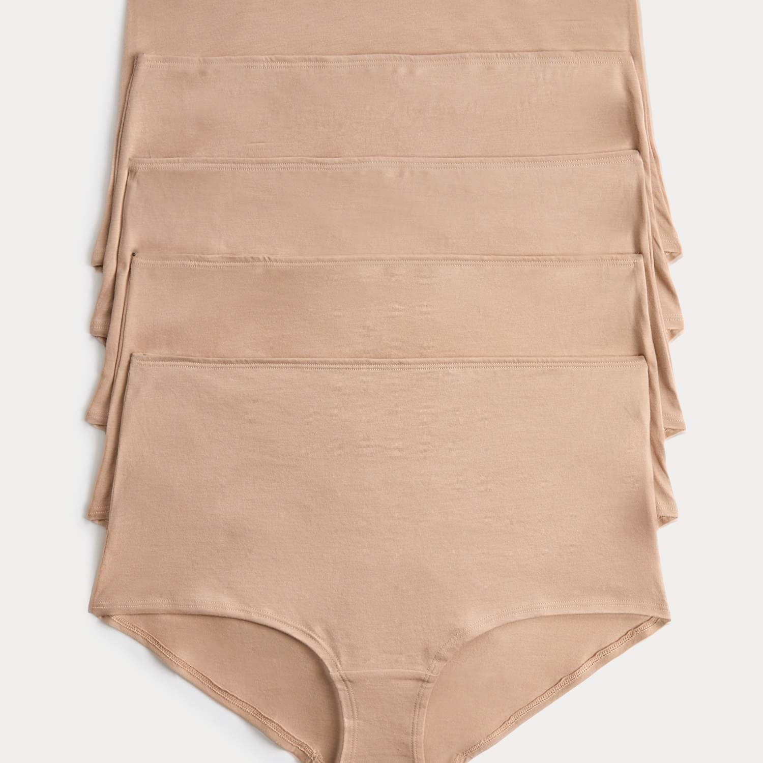 M&S Women's 5 Pack Pure Cotton High Rise Shorts - 24 - Rose Quartz