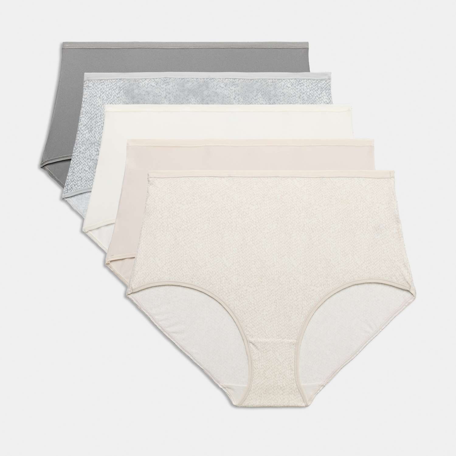 M&S Women's 5pk Microfibre Full Briefs - 20 - Grey Mix