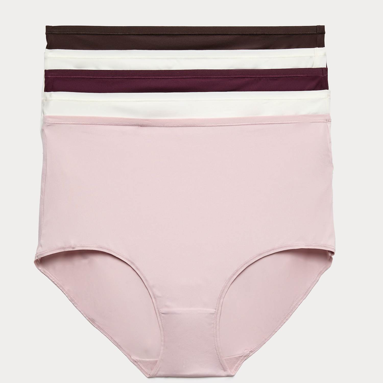 M&S Women's 5pk Microfibre Full Briefs - 20 - Bitter Chocolate