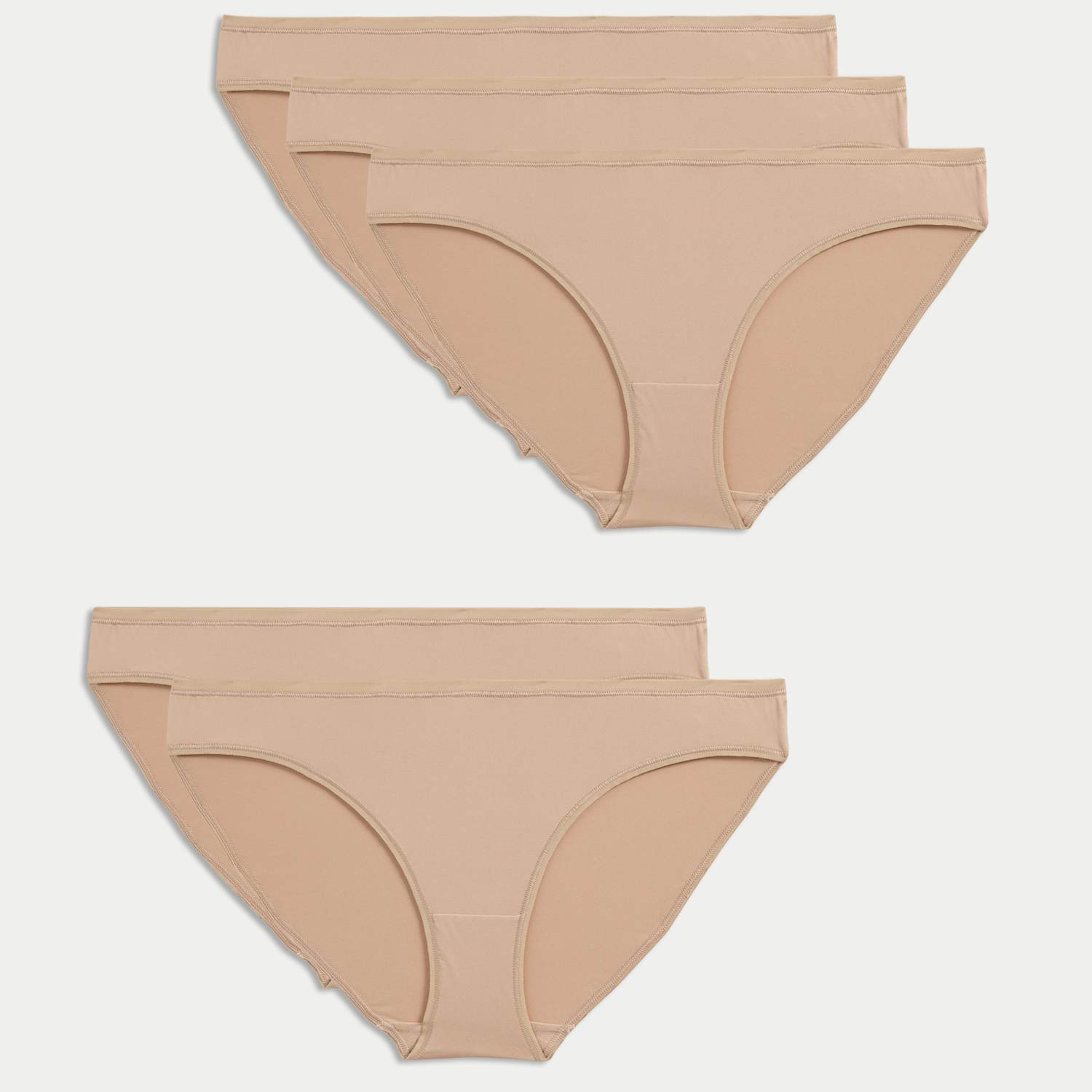 M&S Women's 5pk Microfibre Low Rise Bikini Knickers - 16 - Rose Quartz