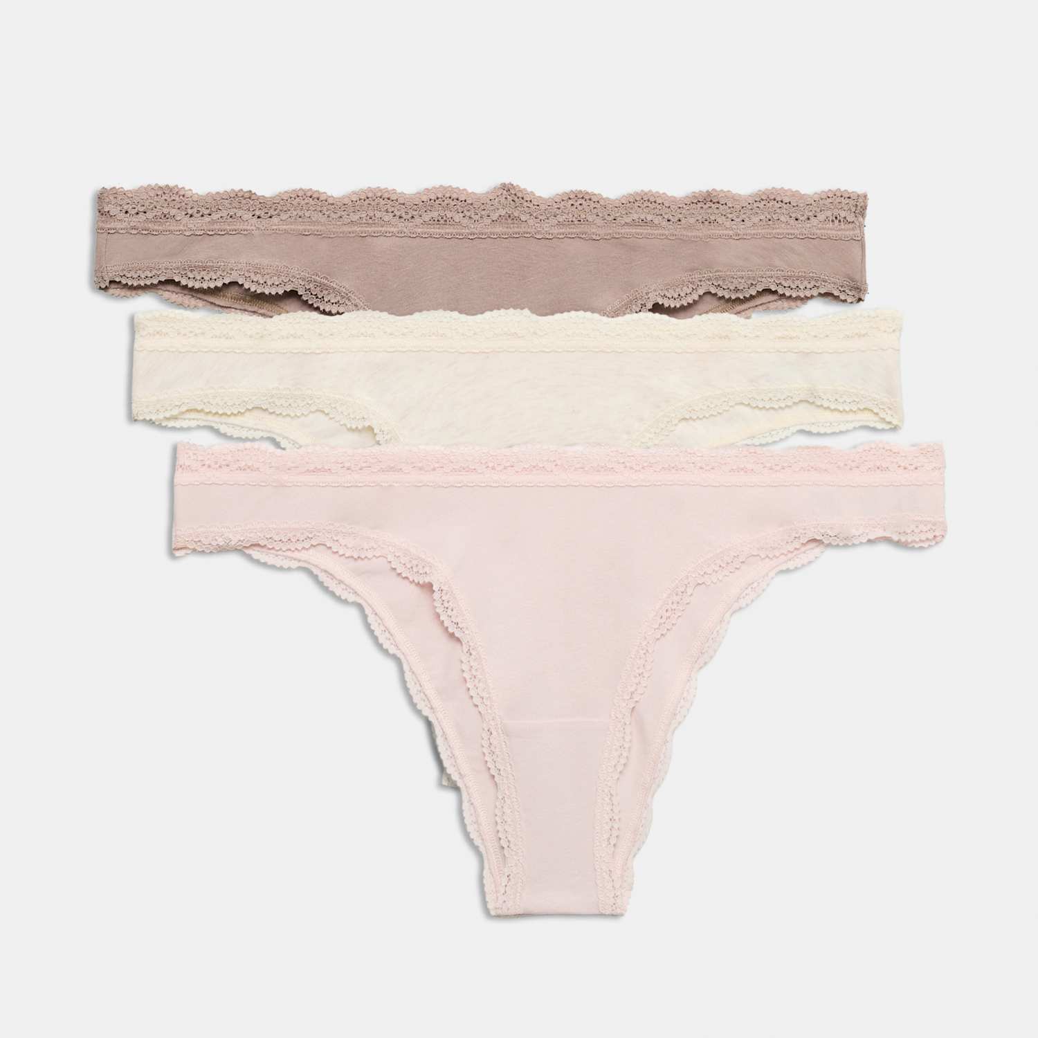 M&S Women's 3 Pack Cotton Rich Dipped Miami Knickers - 26 - Oatmeal Mix
