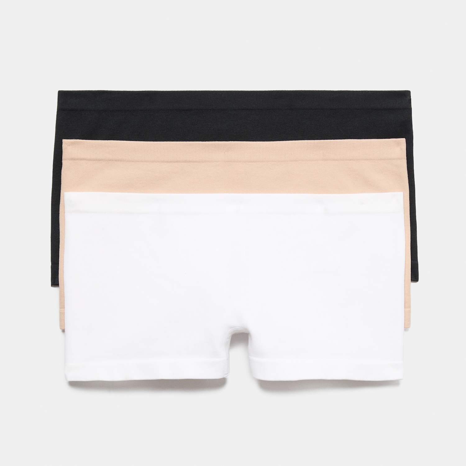 M&S Women's 3 Pack Comfort Rib Seamless Boxer Shorts - Small - Opaline Mix