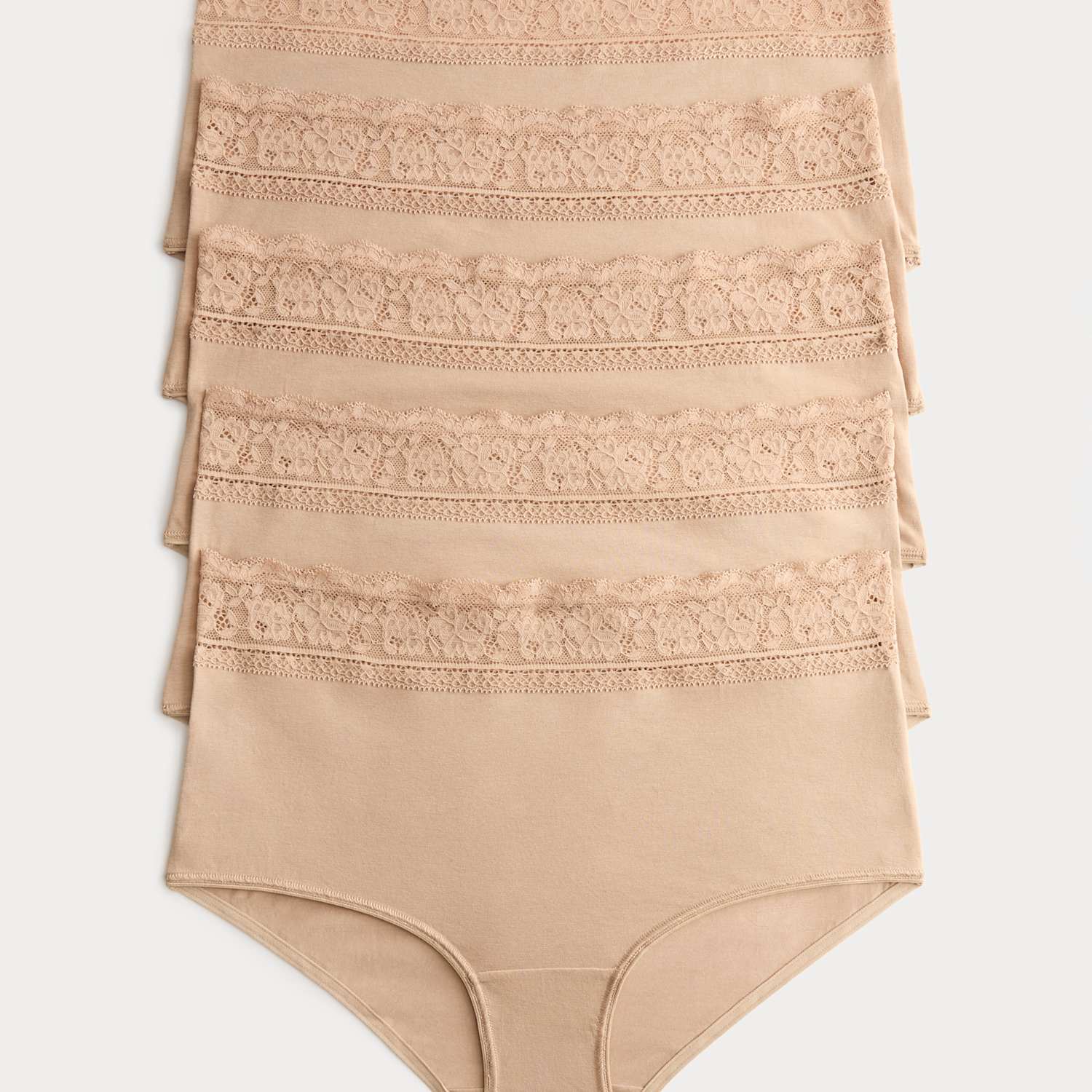 M&S Women's 5pk Cotton Lycra & Lace High Rise Short - 18 - Rose Quartz