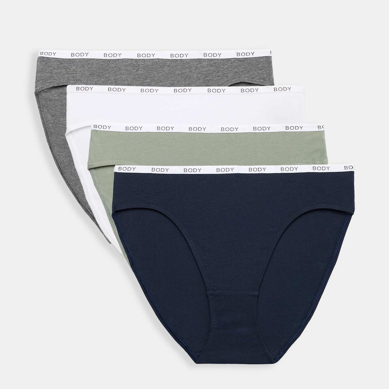 M&S Women's 4pk Cotton Rich High Leg Knickers - 14 - Grey Mix