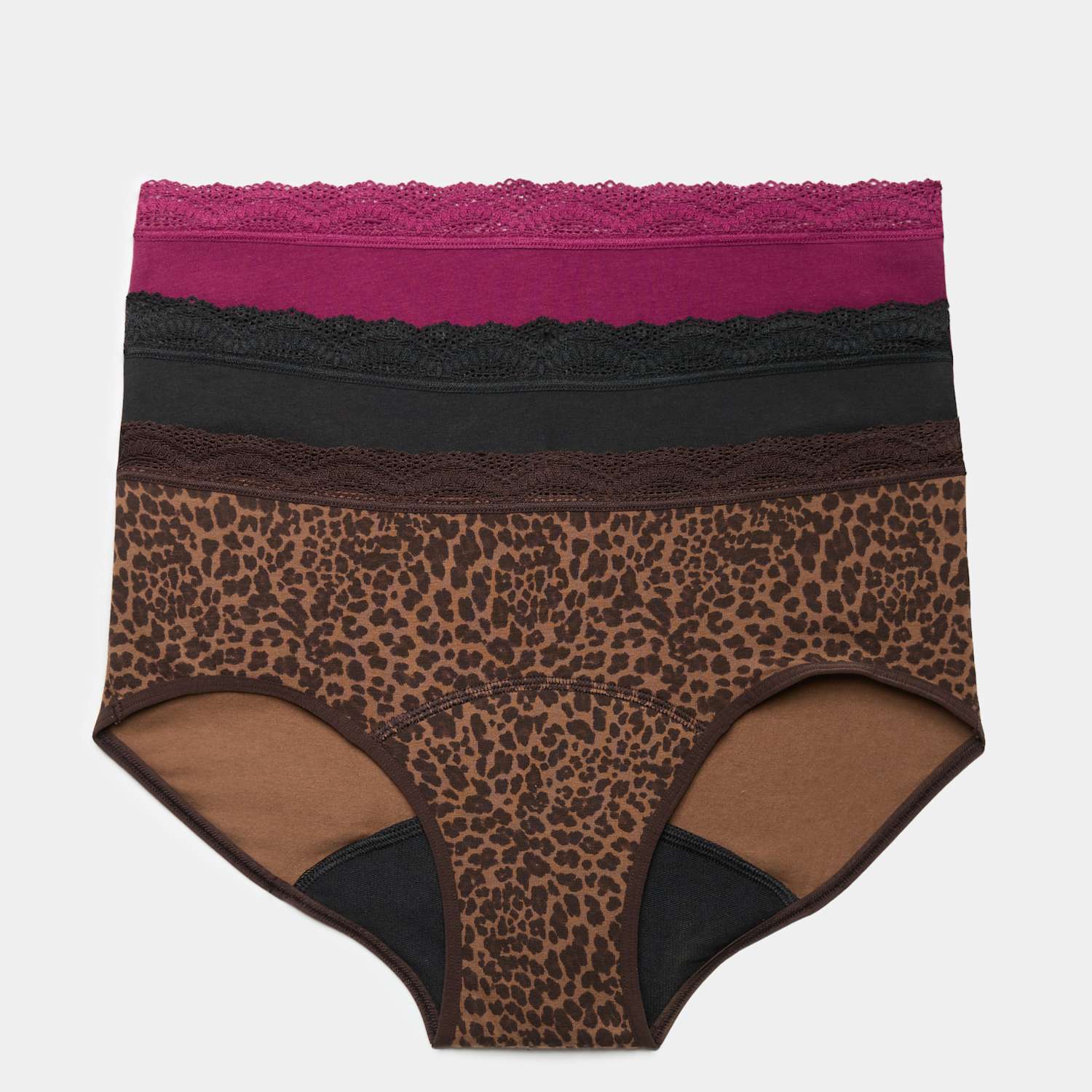 M&S Women's 3 Pack Heavy Absorbency Period Knicker Shorts - 18 - Brown Mix
