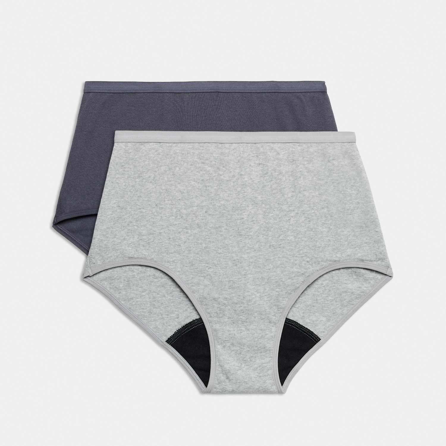 M&S Women's 2 Pack Heavy Absorbency Period Full Briefs - 22 - Grey Mix