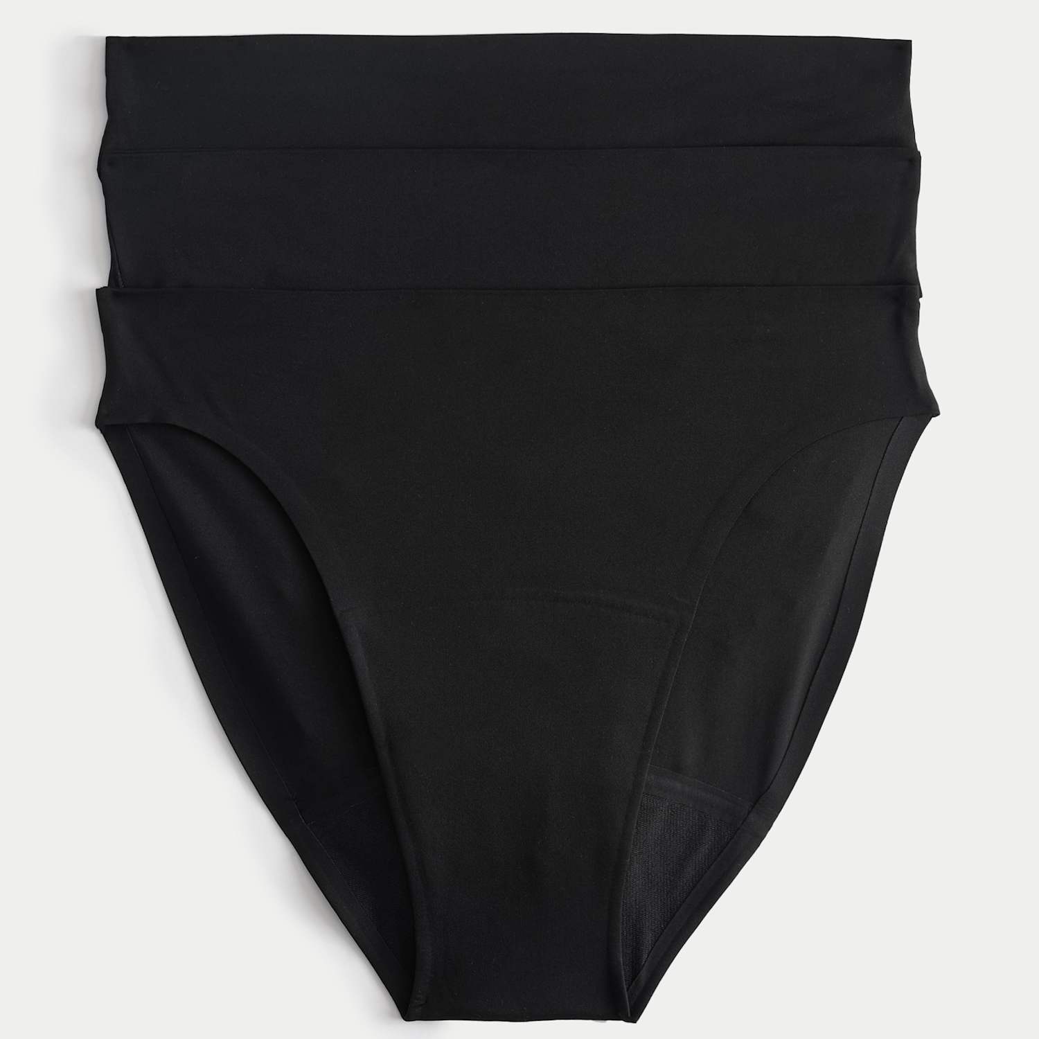 M&S Women's 3 Pack No VPL Period Bikini Knickers - 12 - Black
