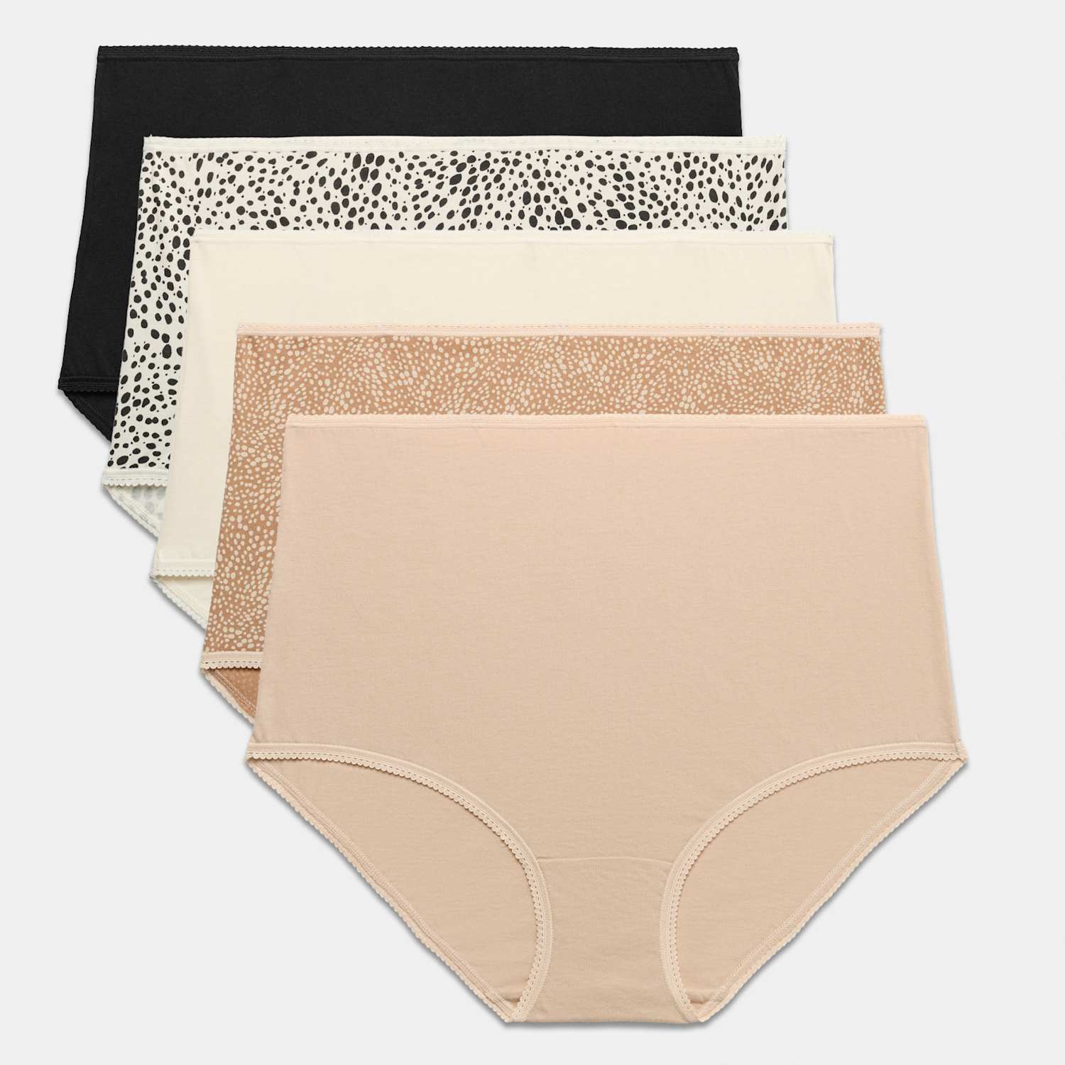 M&S Women's 5pk Pure Cotton Full Briefs - 20 - Black Mix