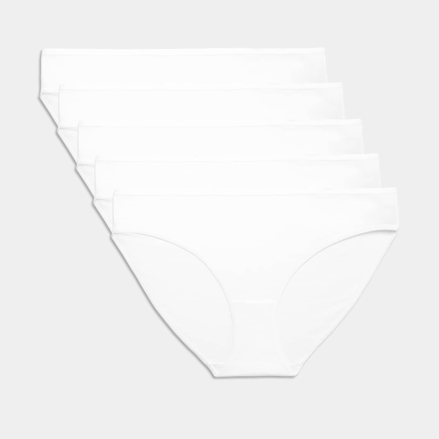 M&S Women's 5pk Pure Cotton Bikini Knickers - 12 - White