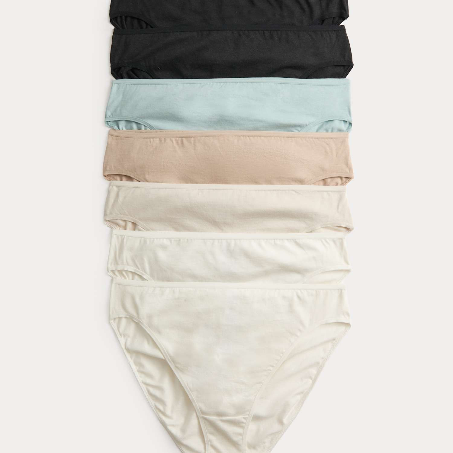 M&S Women's 7 Pack Pure Cotton High Leg Knickers - 18 - Cream Mix