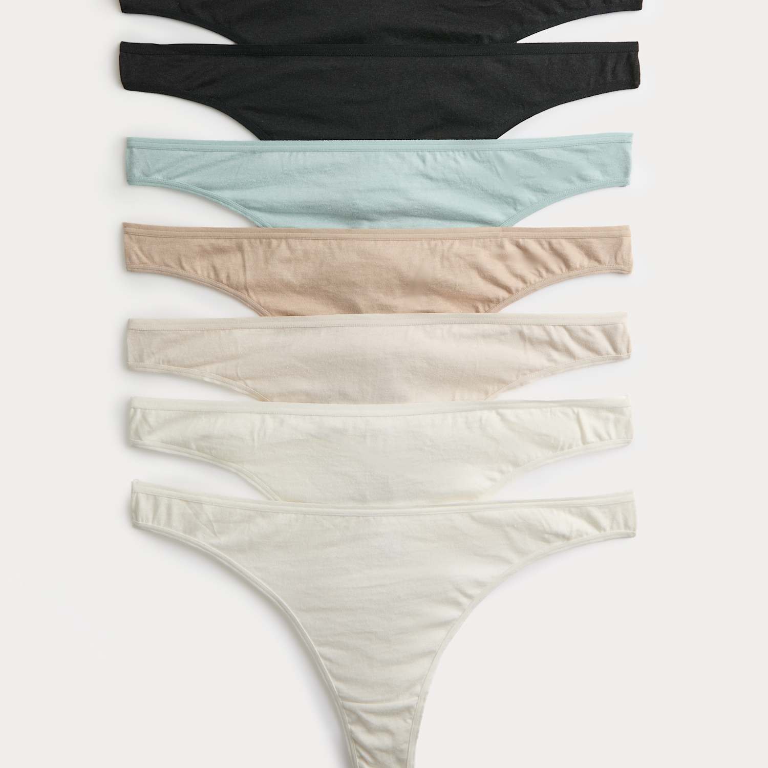 M&S Women's 7 Pack Pure Cotton Thongs - 18 - Cream Mix