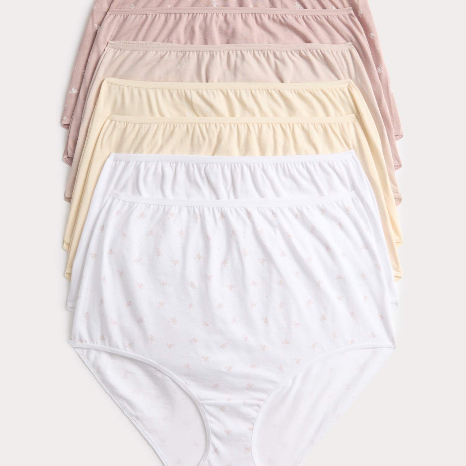 M&S Women's 7 Pack Pure Cotton Full Briefs - 6 - Pink Mix
