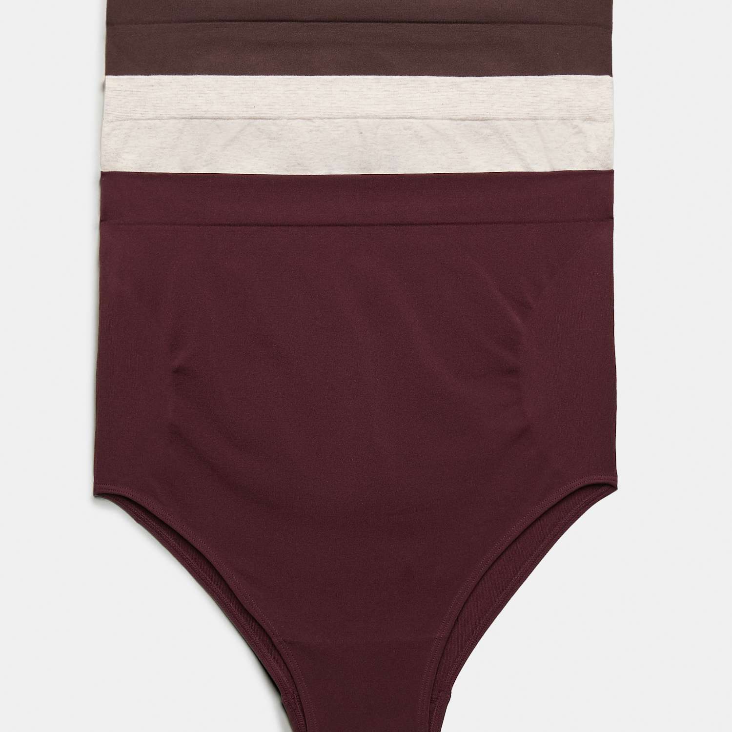 M&S Women's 3pk Seamless Over Bump Maternity Briefs - Small - Wine Mix