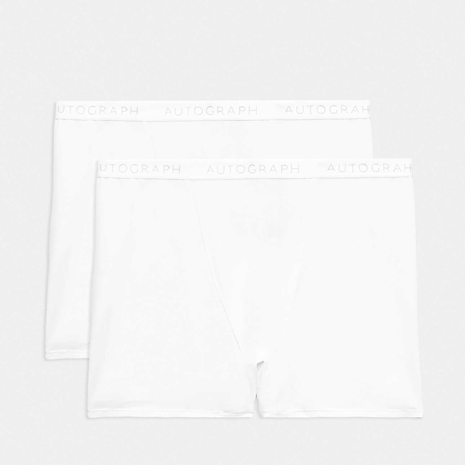 M&S Women's 2 Pack Lille Supima Cotton Shorts - 12 - White