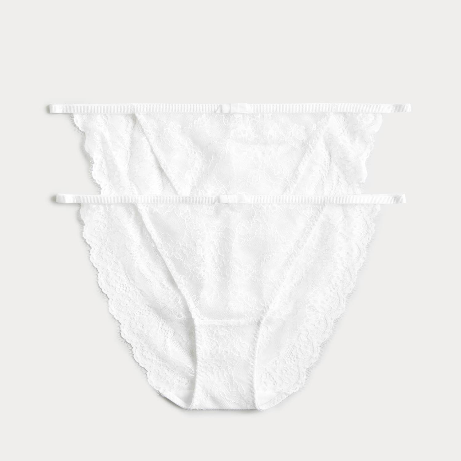 M&S Women's 2 Pack Ida Lace Tanga Bikini Knickers - 20 - White