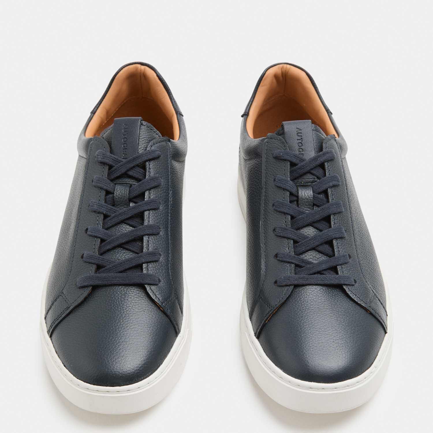 Autograph Men's Leather Cupsole Trainers - 7 - Navy