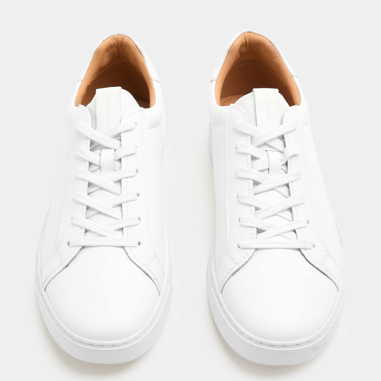 Autograph Men's Leather Cupsole Trainers - 7 - White