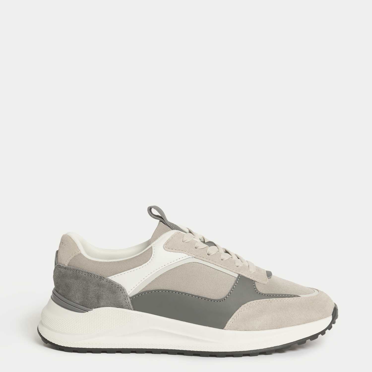Autograph Men's Lace Up Mesh Runner Trainers - 10 - Ecru Mix
