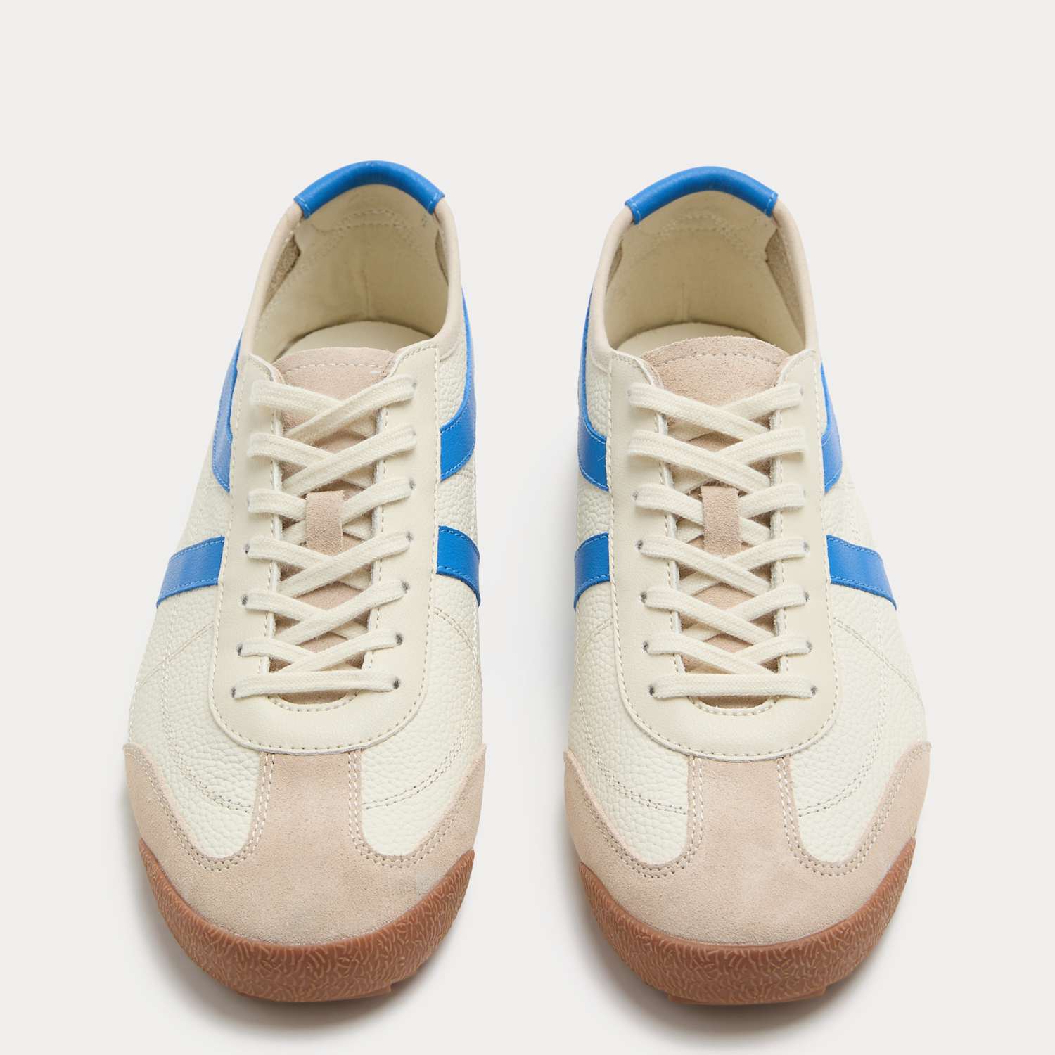 M&S Men's Slimline Leather Trainers - 7 - Blue Mix