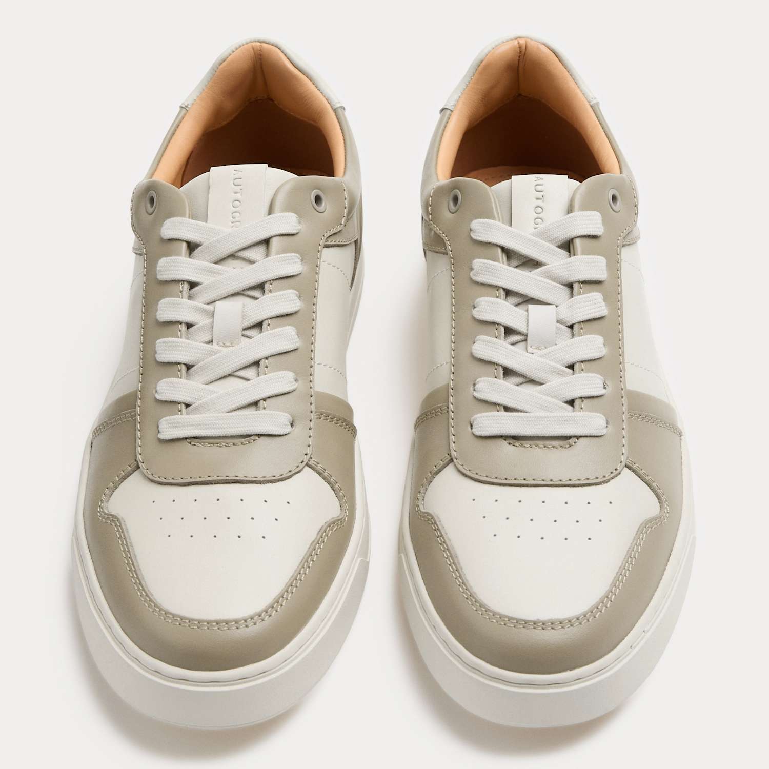 Autograph Men's Leather Colour Block Trainers - 12 - Beige Mix