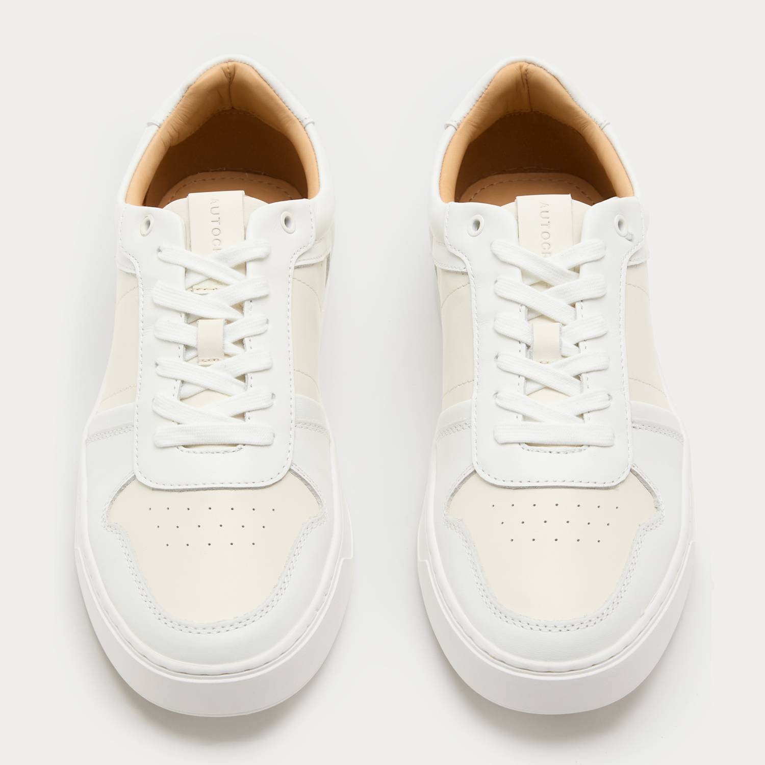 Autograph Men's Leather Colour Block Trainers - 6 - White Mix