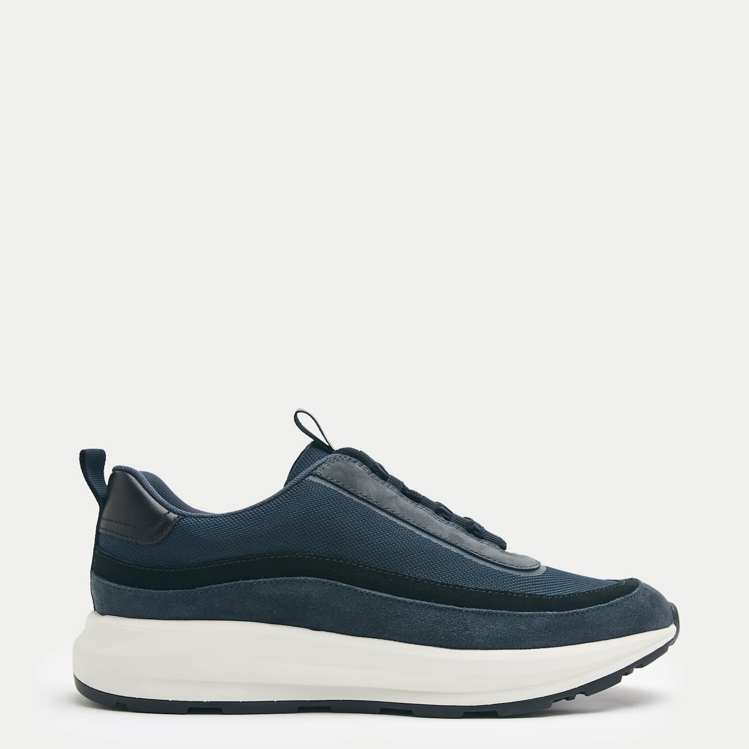 Autograph Men's Leather Mix Runner Trainers - 10 - Dark Navy