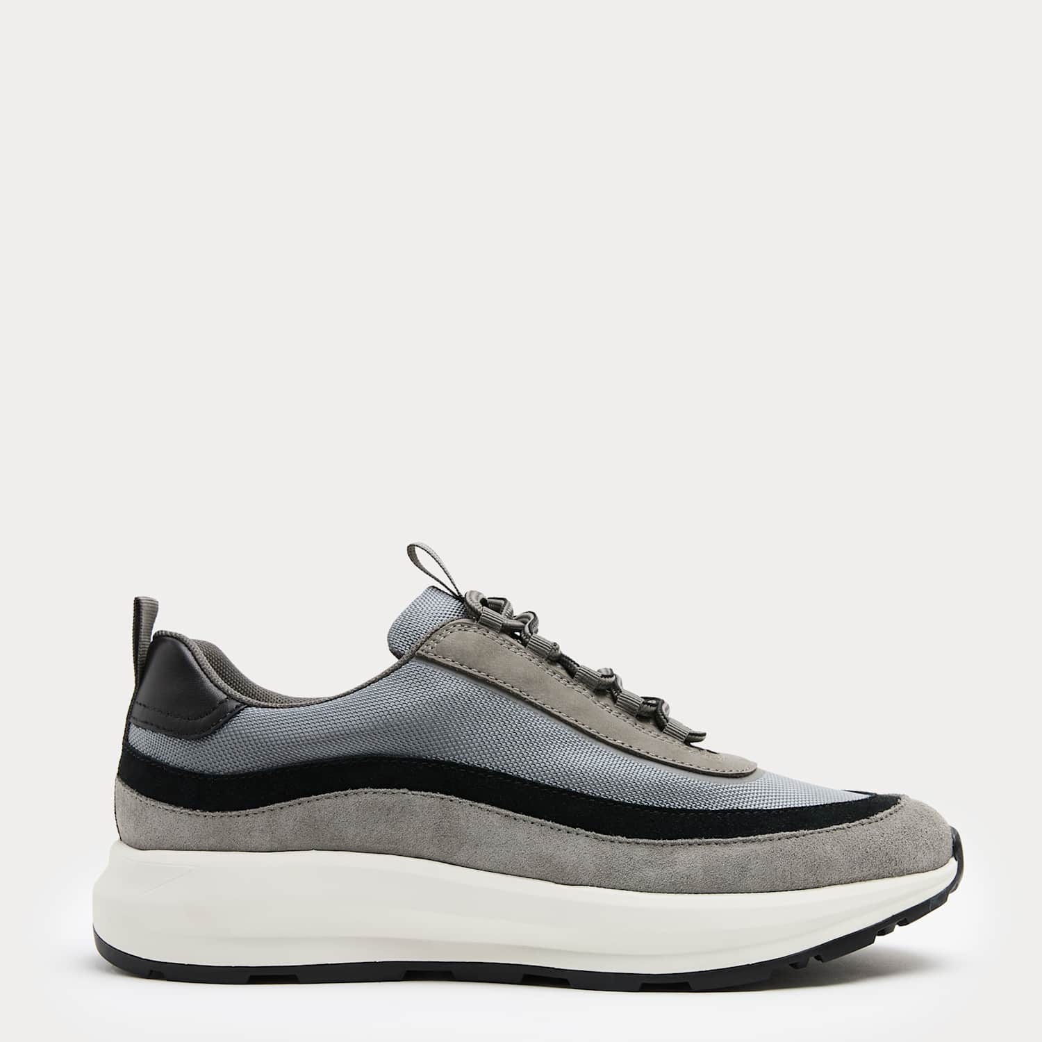 Autograph Men's Leather Mix Runner Trainers - 8 - Grey