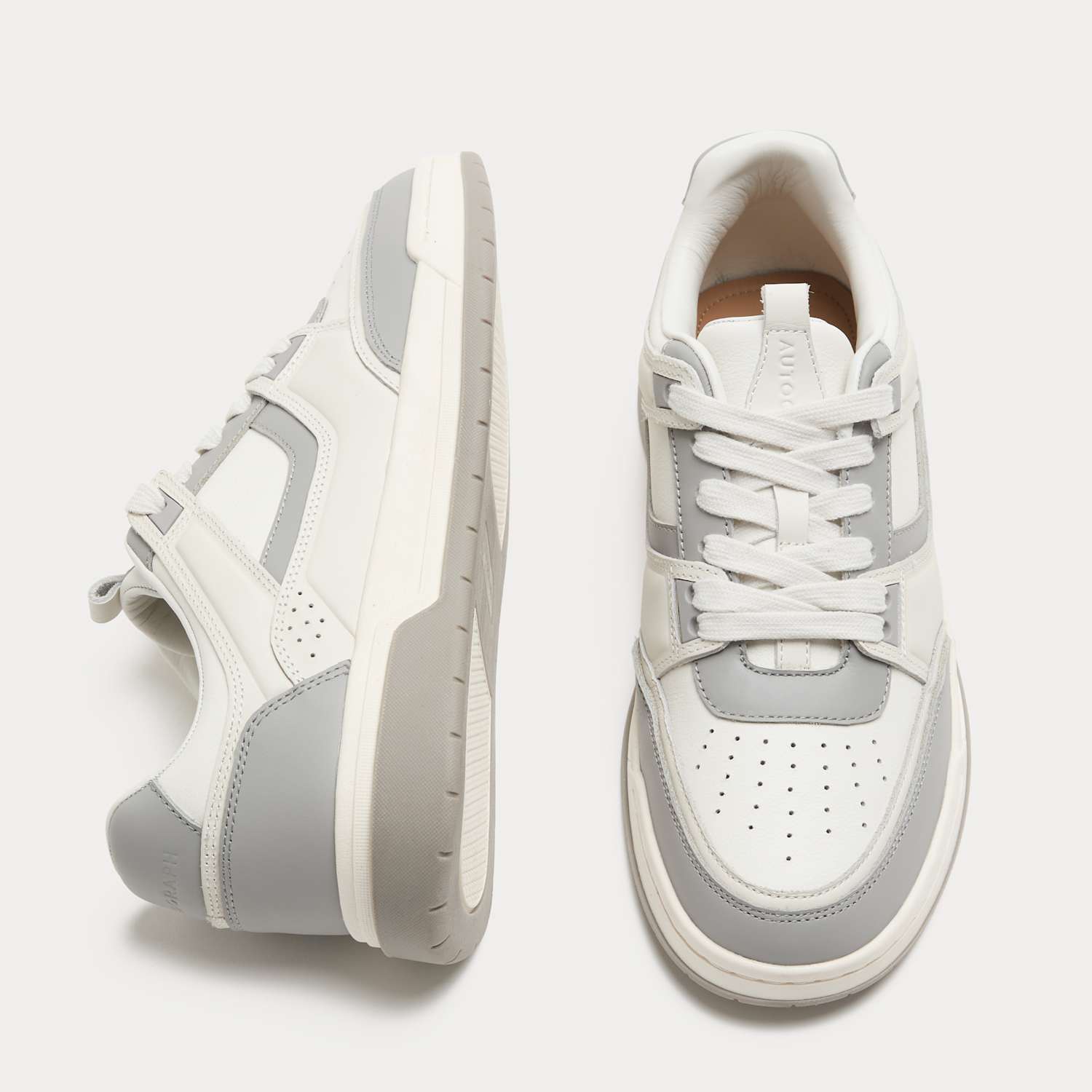 Autograph Men's Leather High Profile Lace Up Trainers - 6 - White Mix