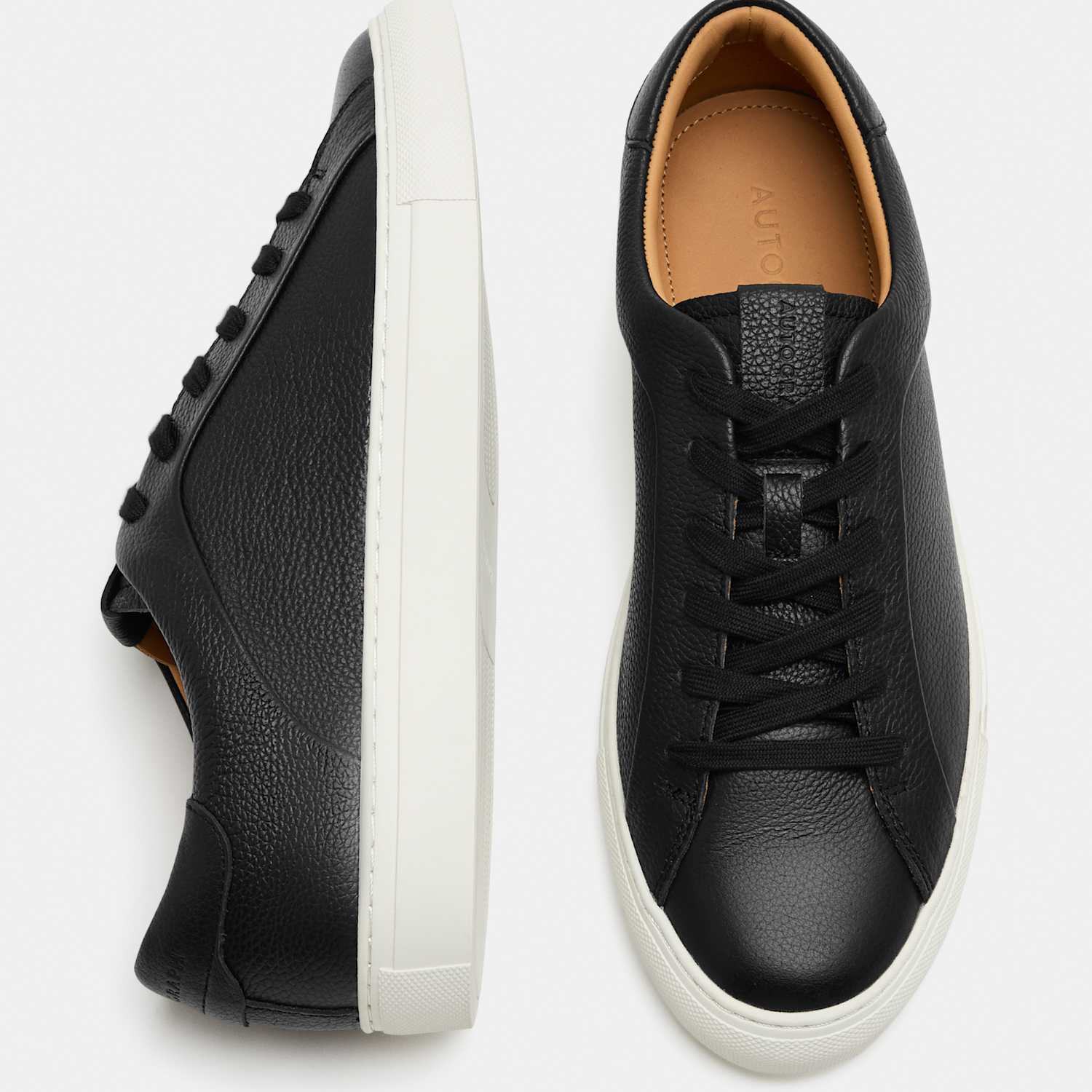 Autograph Men's Leather Cupsole Trainers with Freshfeet - 7 - Black