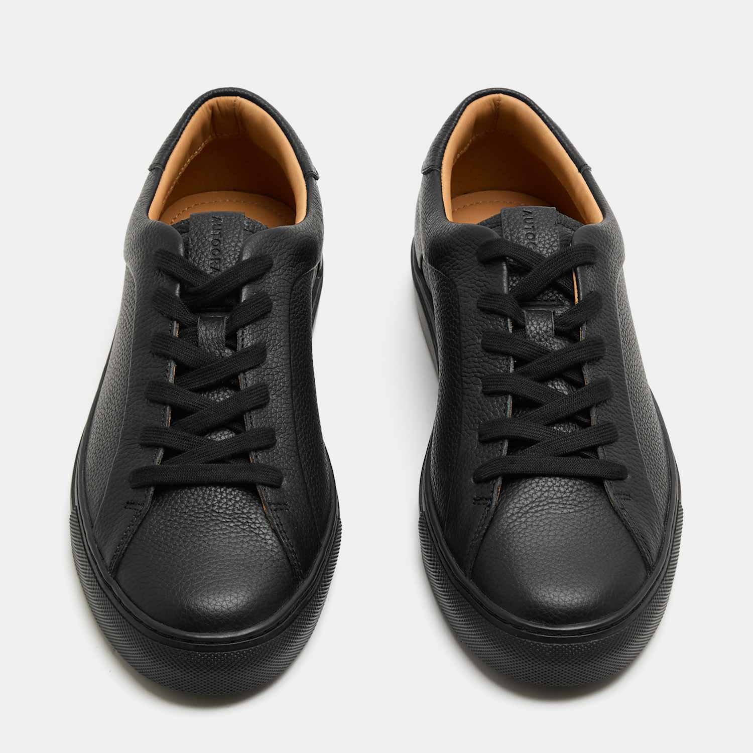 Autograph Men's Leather Cupsole Trainers with Freshfeet - 10 - Black/Black