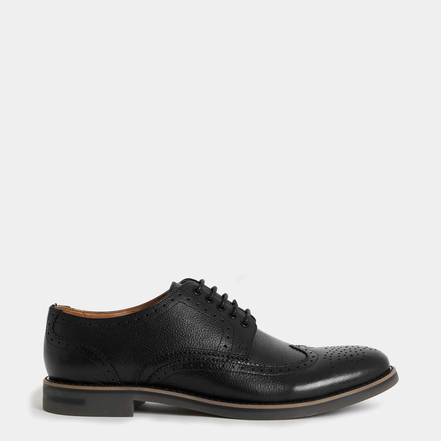 M&S Men's Leather Brogues - 8½ - Black