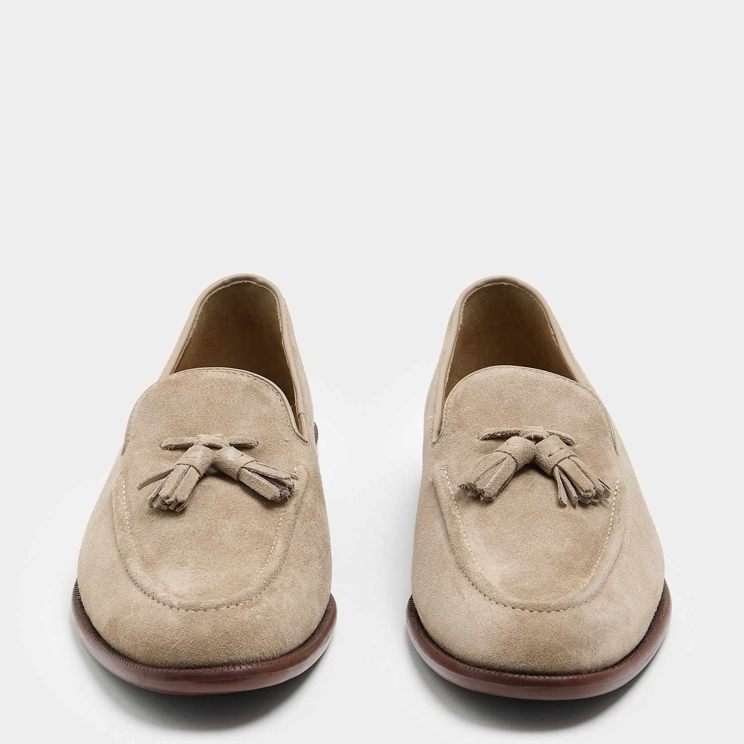 M&S Men's Suede Tassel Loafers - 9 - Stone