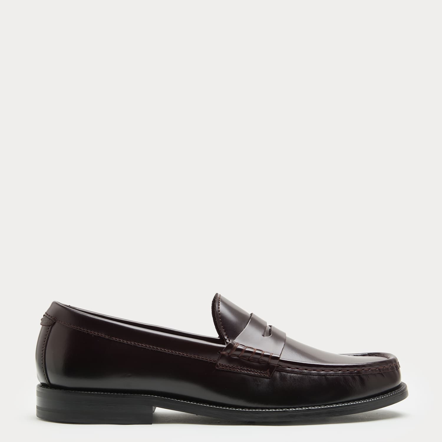 M&S Men's Leather Penny Loafers - 11 - Burgundy