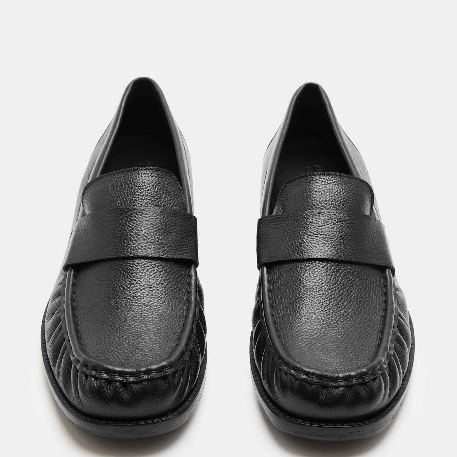 Autograph Men's Leather Square Toe Slip On Loafers - 9½ - Black