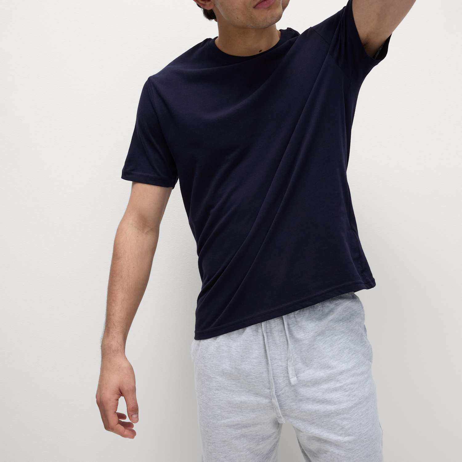 M&S Men's Cotton Rich Pyjama Set - L - Navy Mix