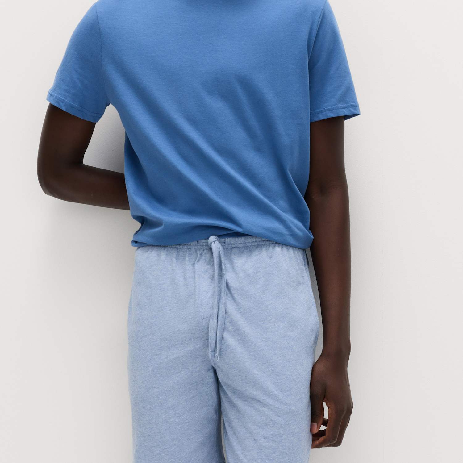 M&S Men's 2 Pack Cotton Rich Jersey Pyjama Shorts - XL - Blue Mix