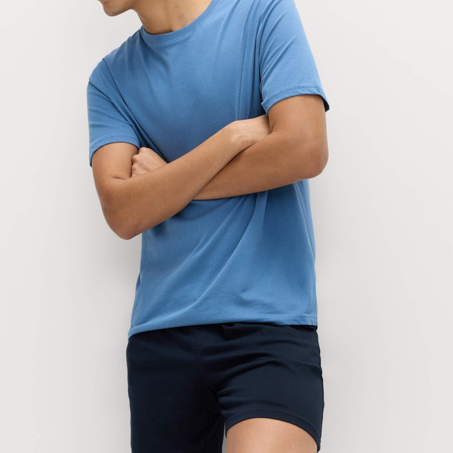 M&S Men's Pure Cotton Pyjama Set - 2XL - Blue Mix