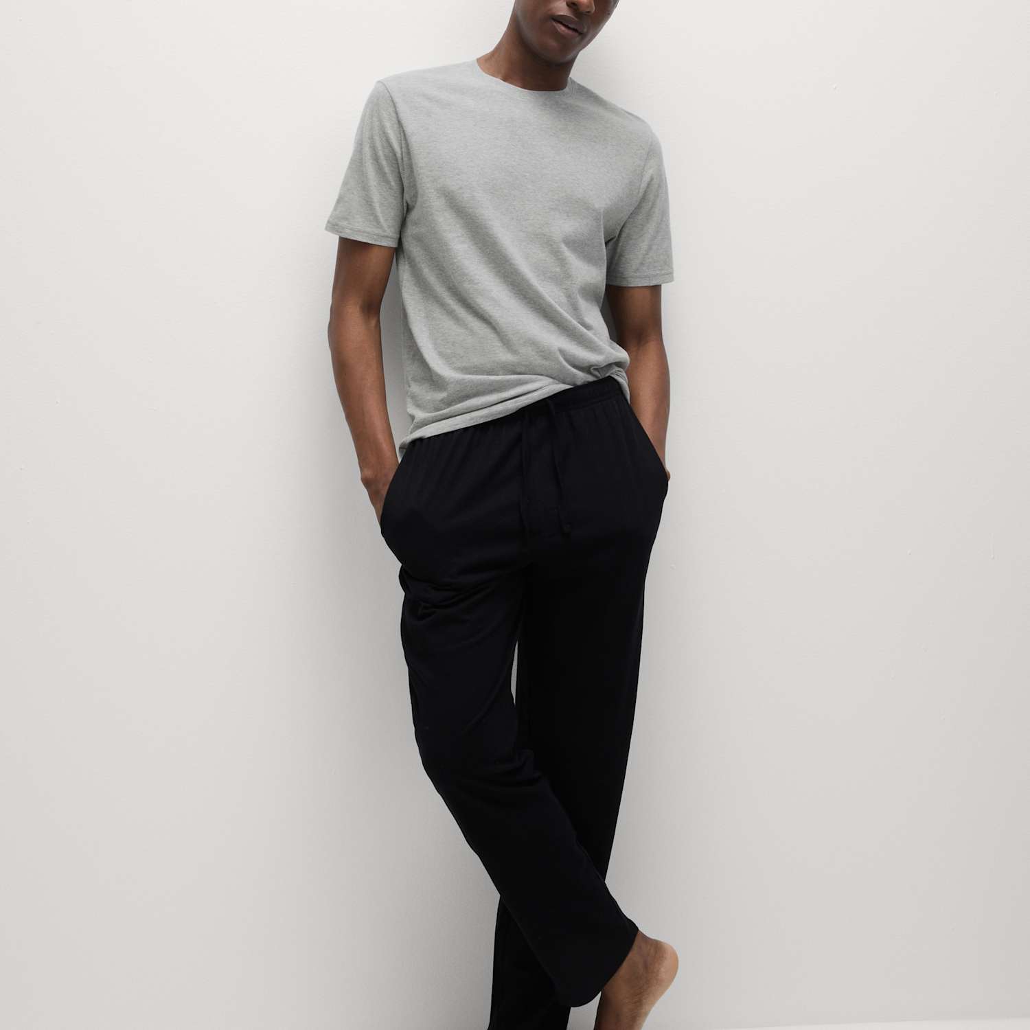 M&S Men's Pure Cotton Pyjama Set - XL - Grey Mix