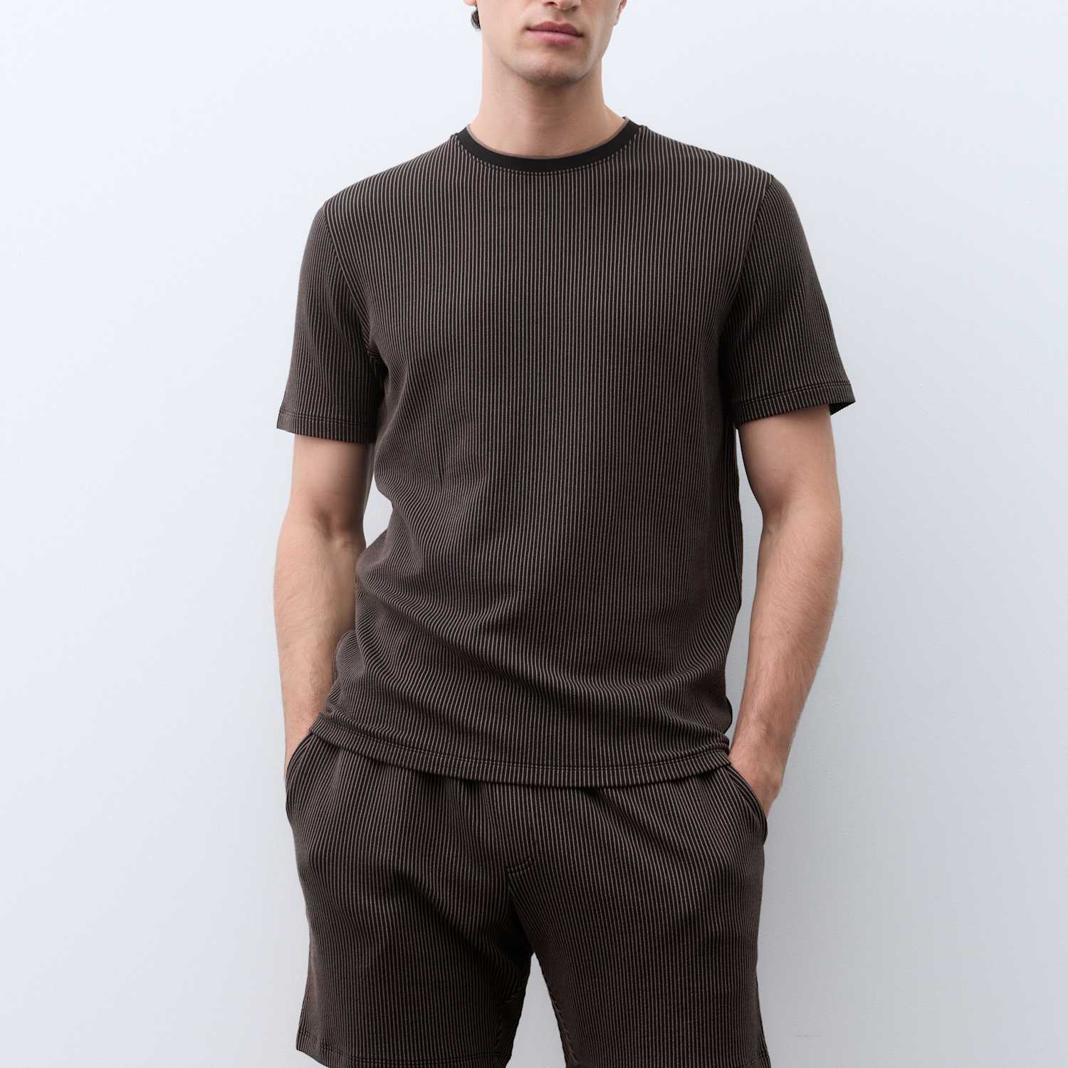 Autograph Men's Supima Cotton Rich Ribbed T-Shirt - M - Dark Mole