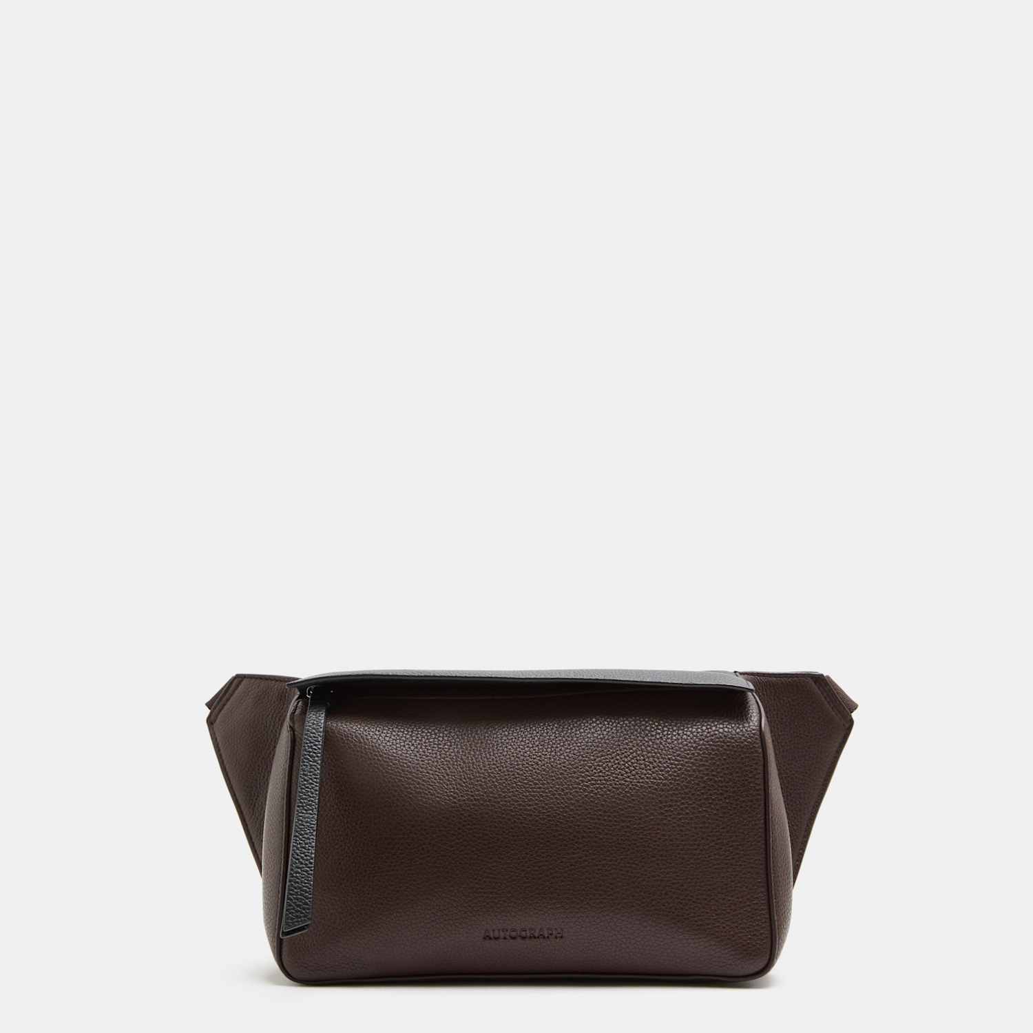 Autograph Men's Leather Pebble Grain Cross Body Bag - Brown Mix