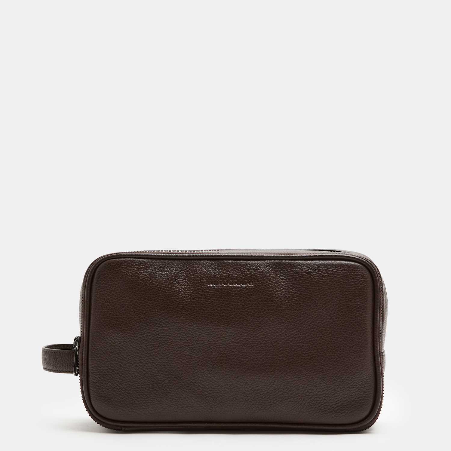 Autograph Men's Leather Wash Bag - Brown