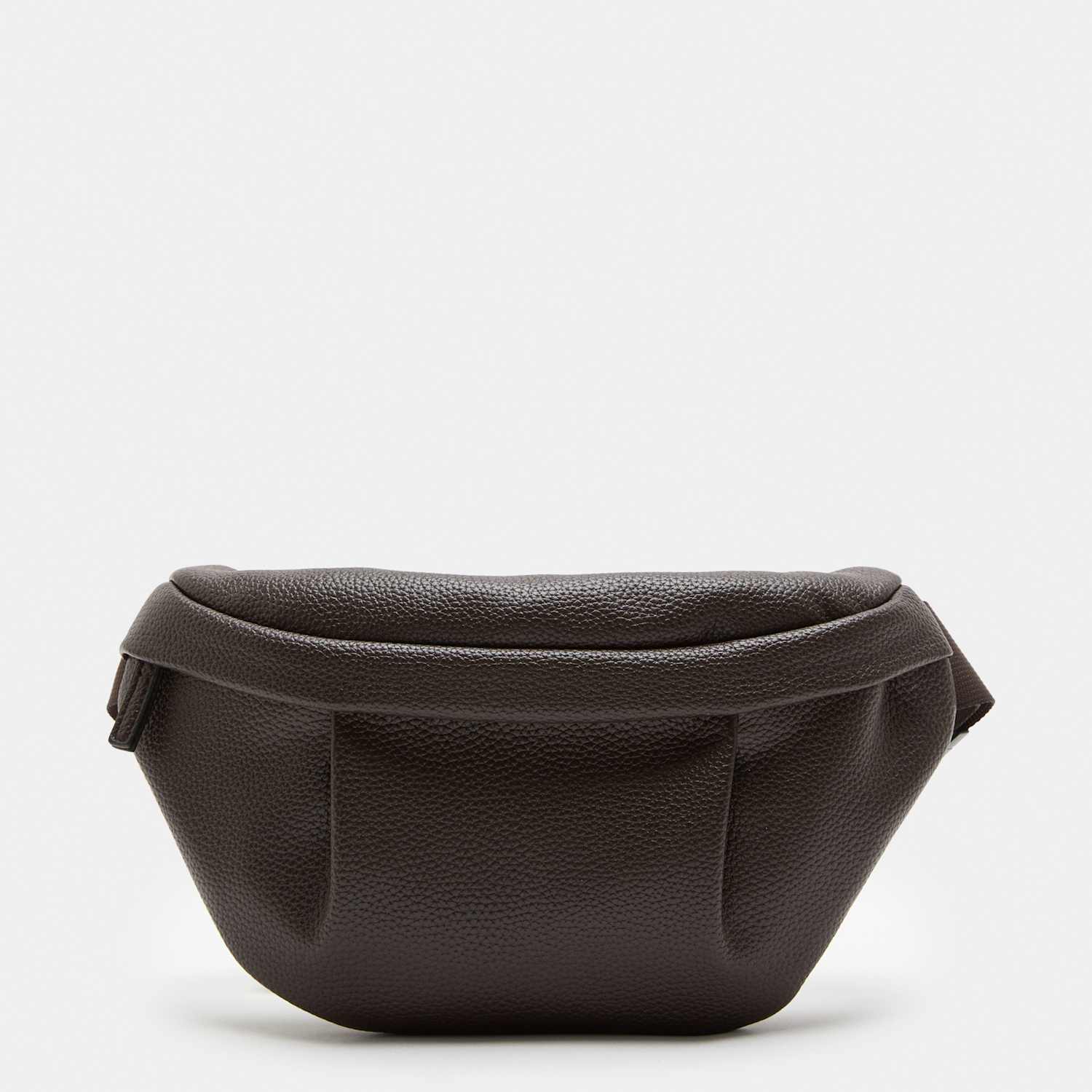M&S Men's Pebble Grain Mock Leather Bumbag - Brown
